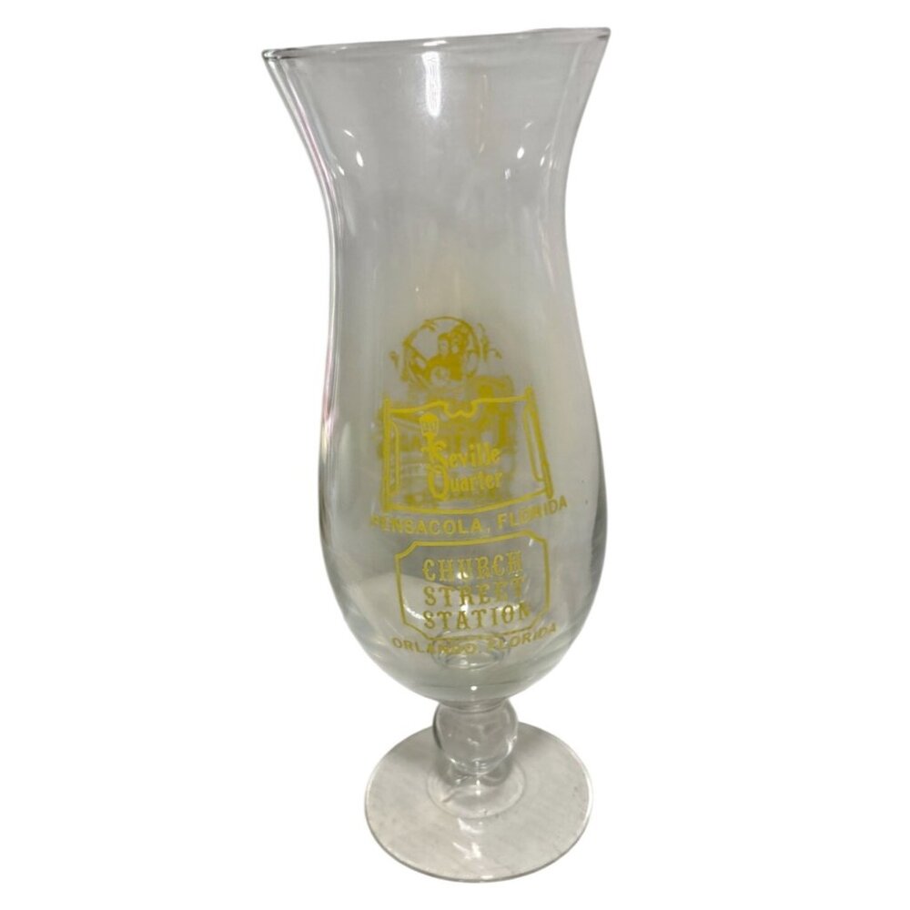 Rosie O'Grady's Hurricane Glass Good Time Emporium Orlando Pensacola 9.25" Tall